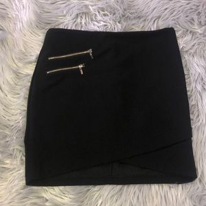 NEW W TAG Dynamite Asymmetric Mini Skirt in Jet Black